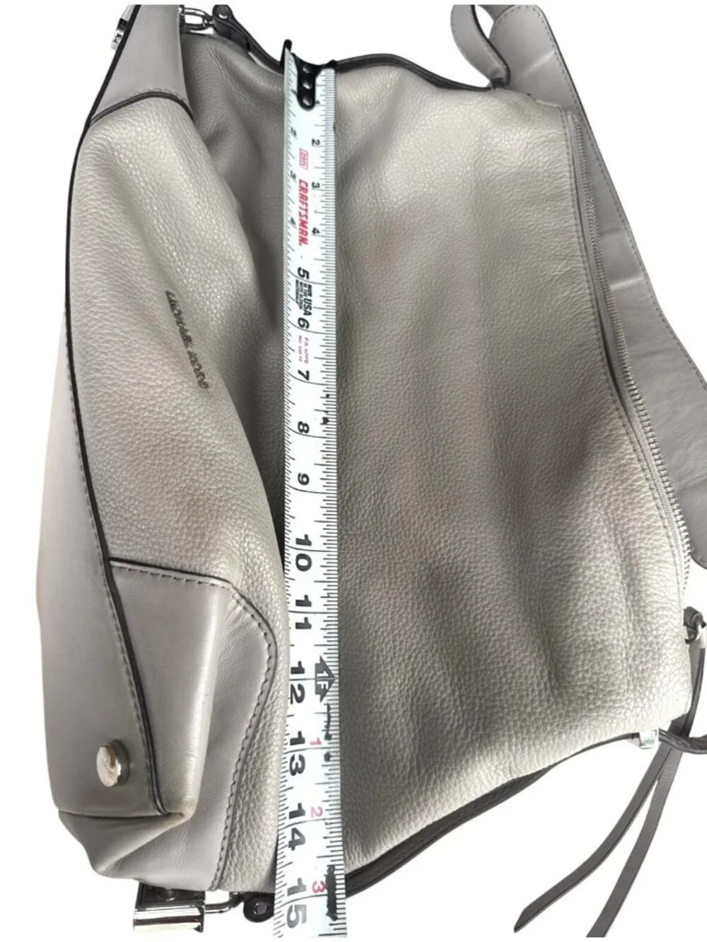 Michael Kors Gray Leather Hobo Bag Adjustable Strap & Metal Feet